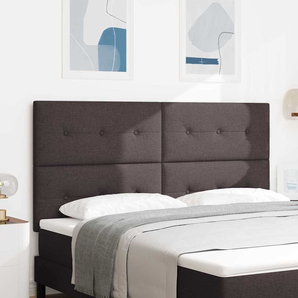 LED sengegavl med LED-lysstrimler Mørk Brun 180 cm Stof