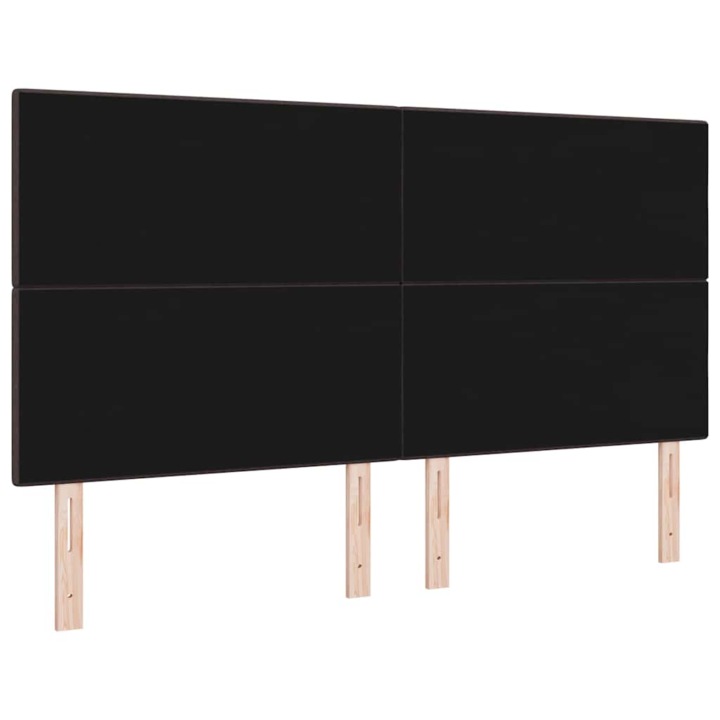 LED sengegavl med LED-lysstrimler Mørk Brun 180 cm Stof