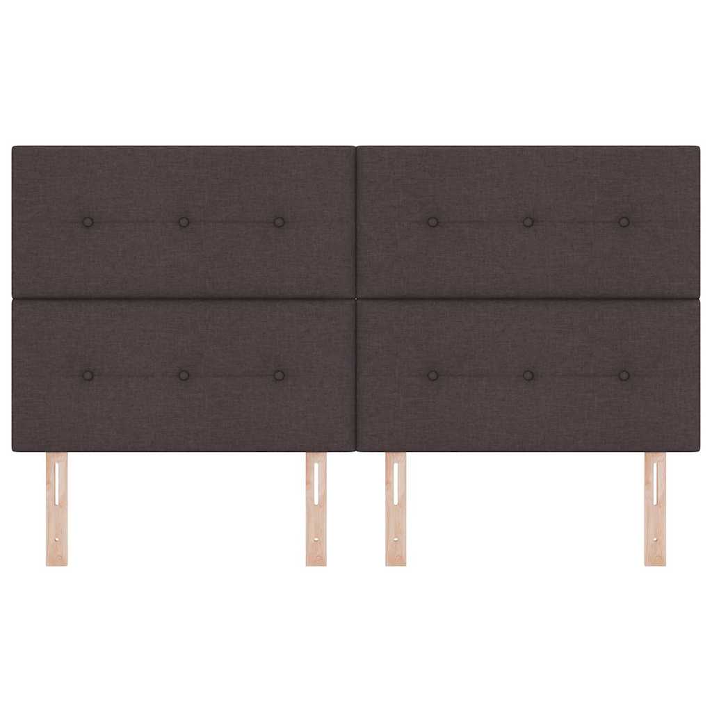 LED sengegavl med LED-lysstrimler Mørk Brun 180 cm Stof