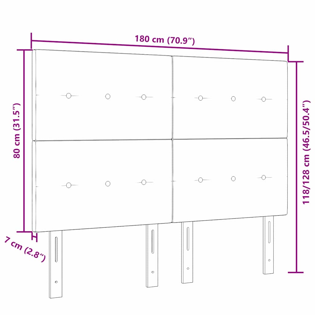 LED sengegavl med LED-lysstrimler Mørk Brun 180 cm Stof