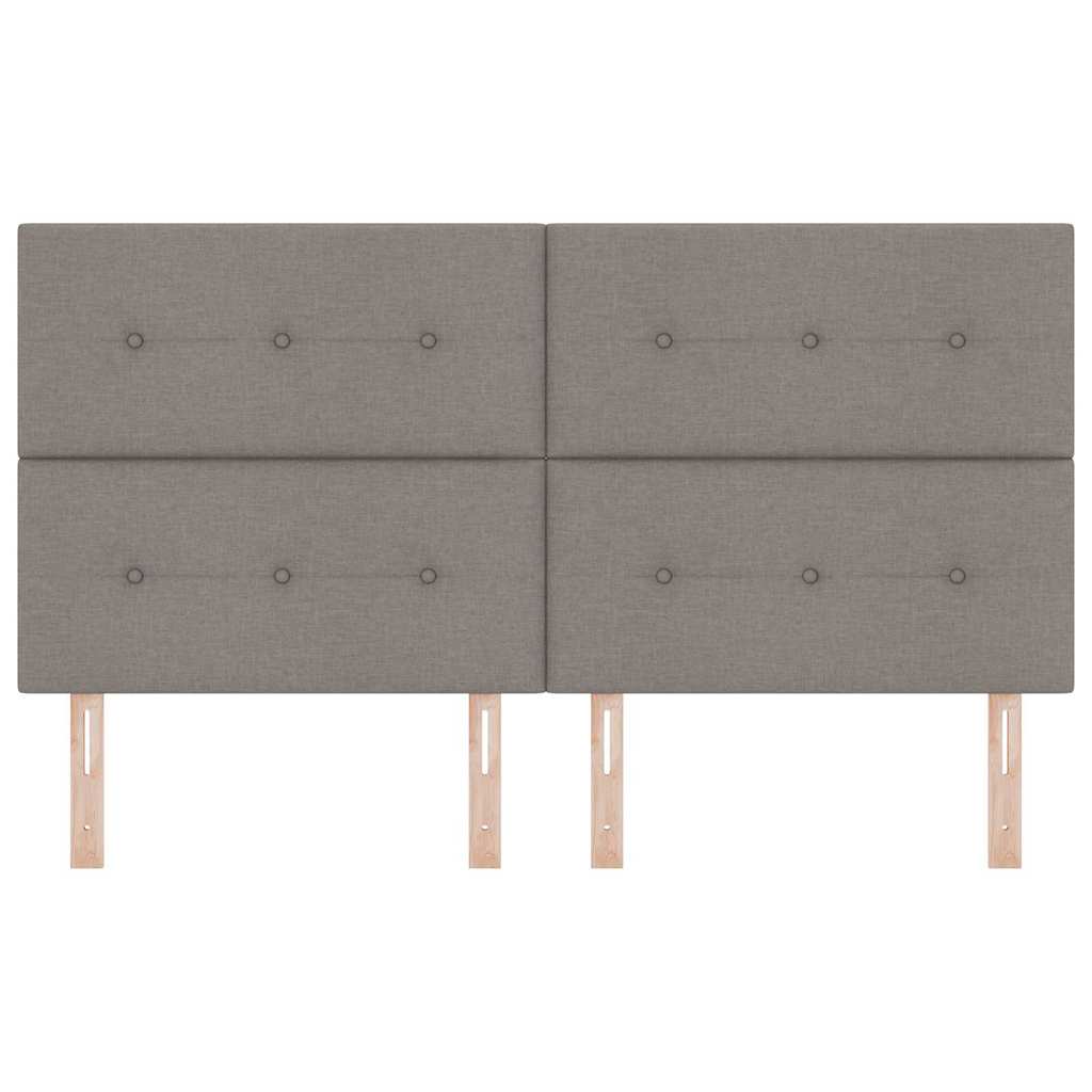 LED sengegavl med LED-lysstrimler Gråbrun 180 cm Stof