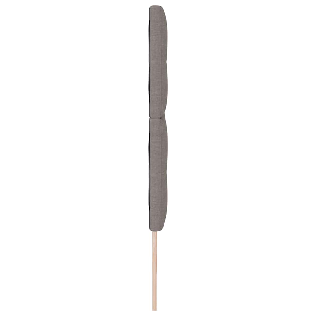 LED sengegavl med LED-lysstrimler Gråbrun 180 cm Stof