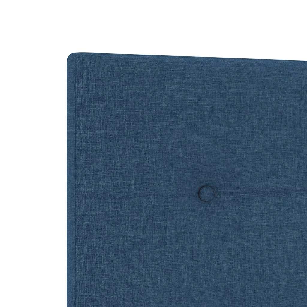 LED sengegavl med LED-lysstrimler Blå 180 cm Stof