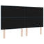 LED sengegavl med LED-lysstrimler Blå 180 cm Stof