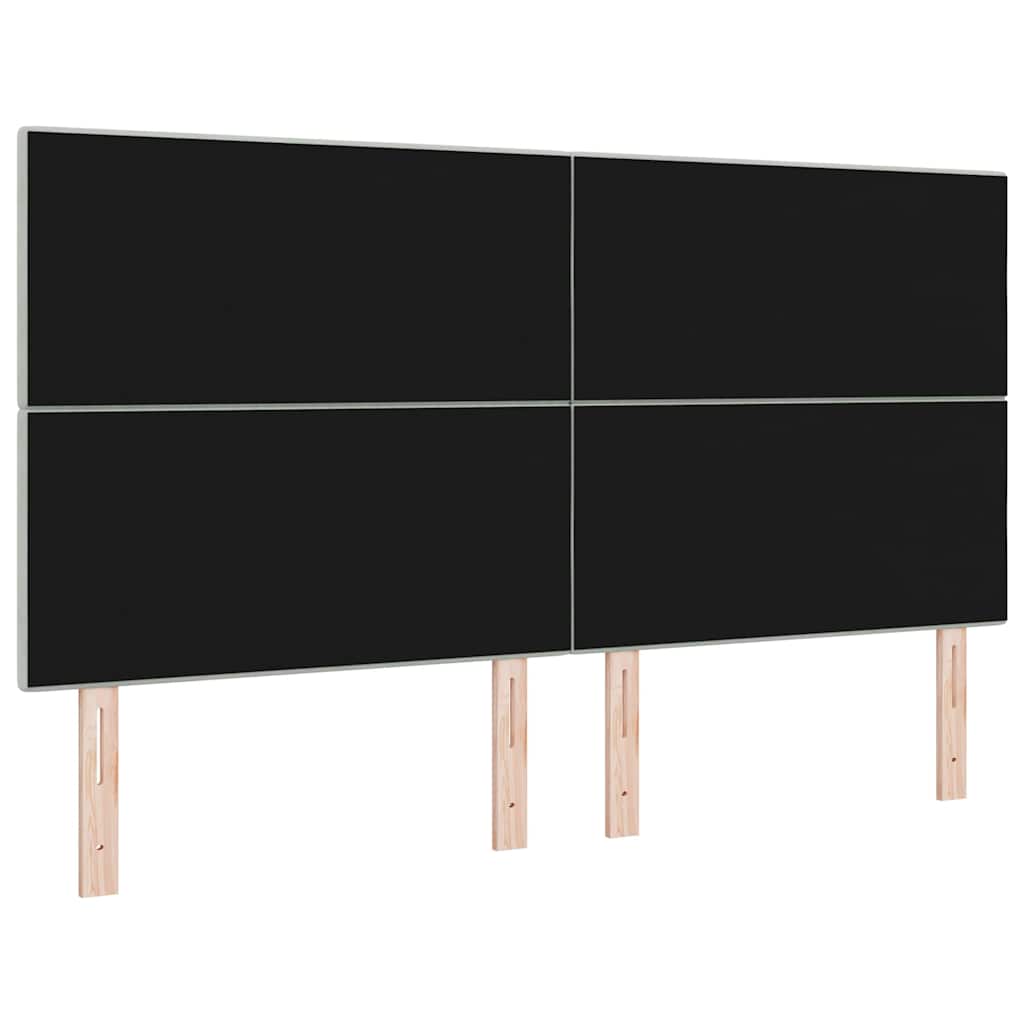 LED sengegavl med LED-lysstrimler Lysegrå 180 cm Fløjl