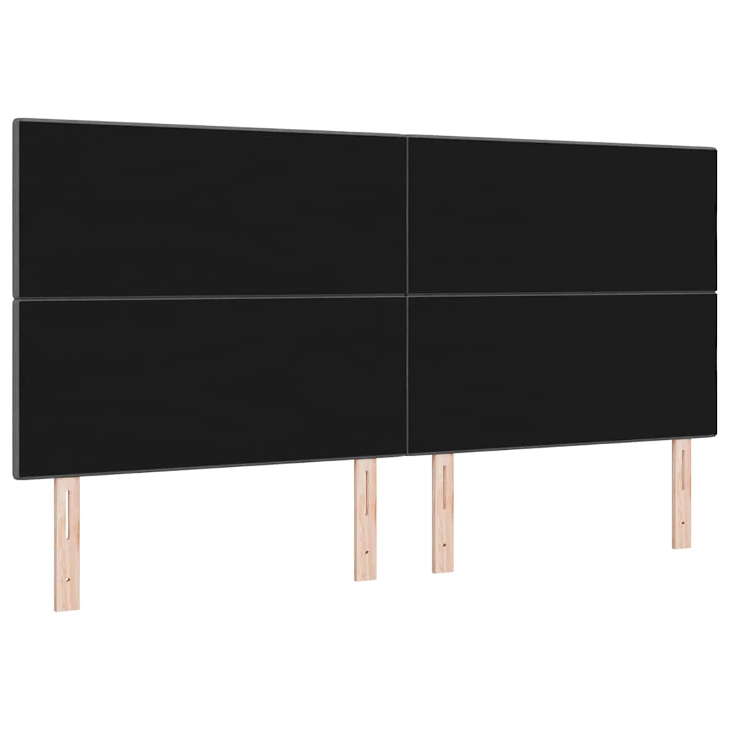 LED sengegavl med LED-lysstrimler Mørkegrå 200 cm Stof