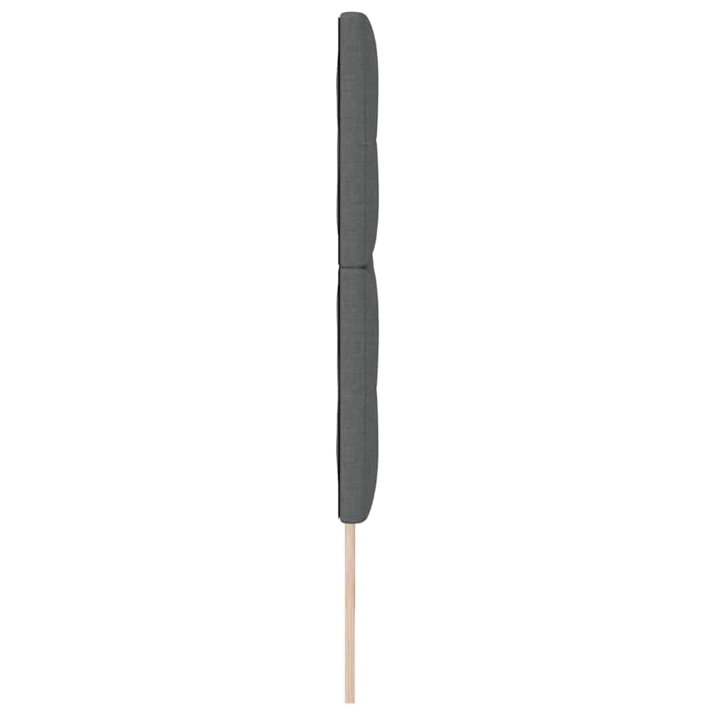 LED sengegavl med LED-lysstrimler Mørkegrå 200 cm Stof