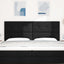LED sengegavl med LED-lysstrimler Sort 200 cm Stof