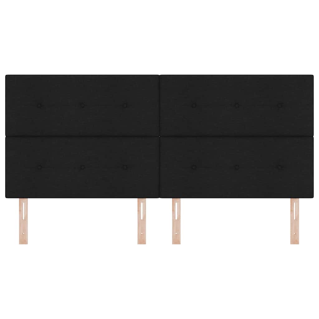 LED sengegavl med LED-lysstrimler Sort 200 cm Stof