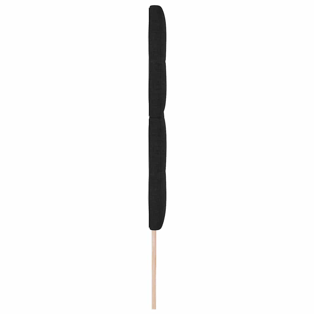LED sengegavl med LED-lysstrimler Sort 200 cm Stof