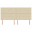 LED sengegavl med LED-lysstrimler Creme 200 cm Stof