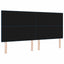 LED sengegavl med LED-lysstrimler Blå 200 cm Stof