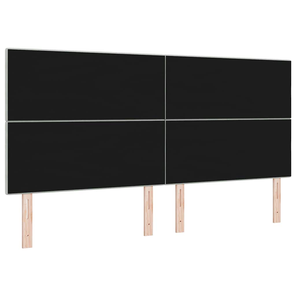LED sengegavl med LED-lysstrimler Lysegrå 200 cm Fløjl
