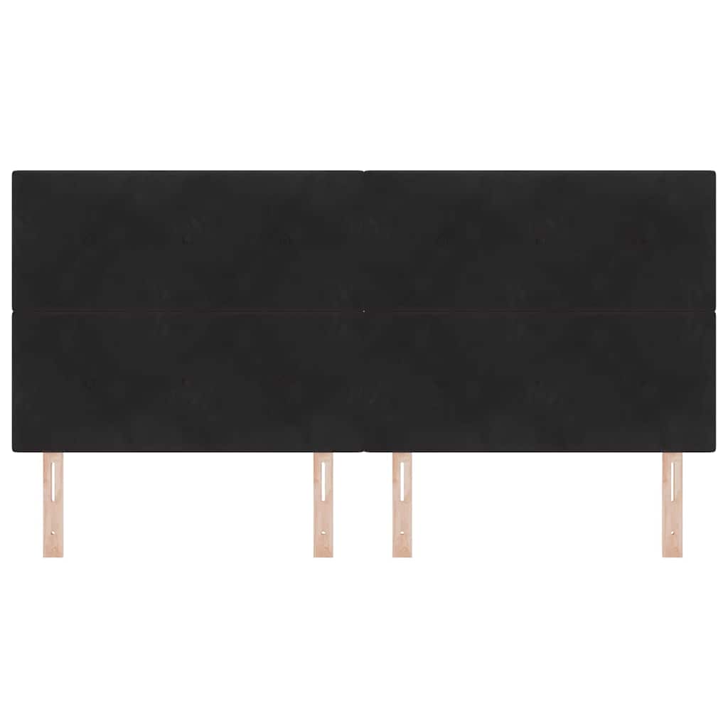 LED sengegavl med LED-lysstrimler Sort 200 cm Fløjl