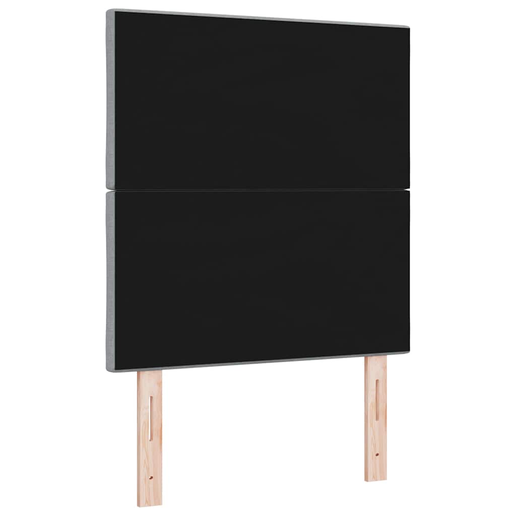 LED sengegavl Lysegrå Stof