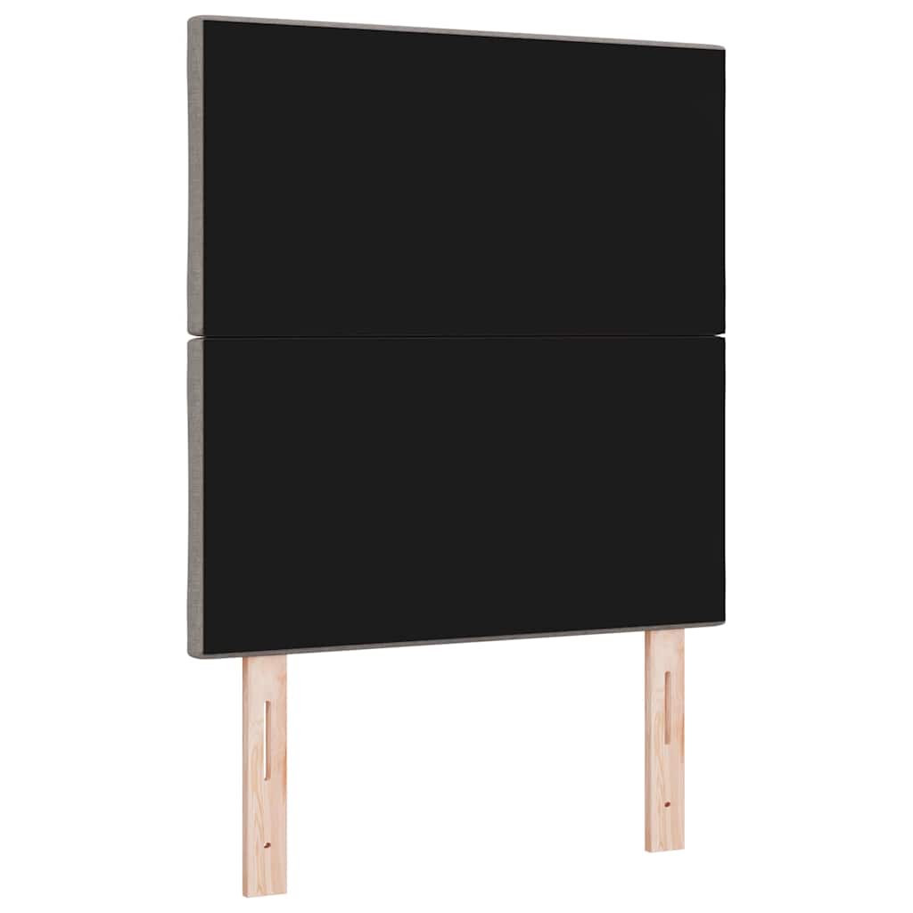 LED sengegavl Gråbrun Stof