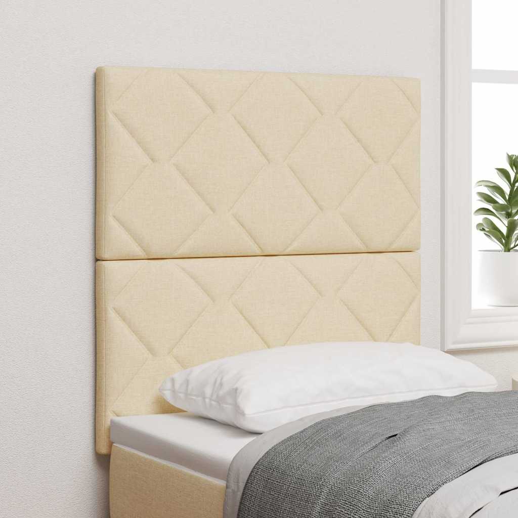 LED sengegavl Creme Stof