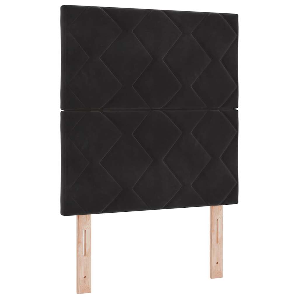 LED sengegavl Sort 80 cm Fløjl
