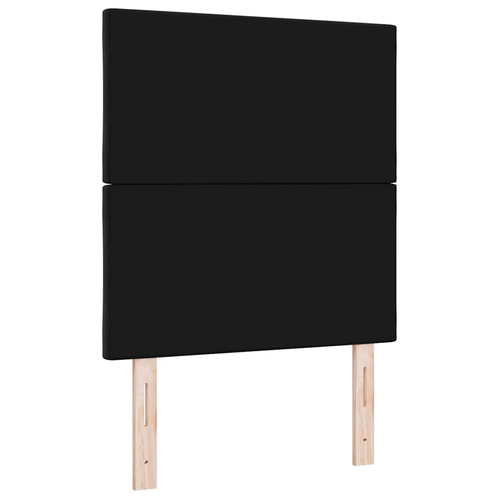 LED sengegavl Sort 80 cm Fløjl
