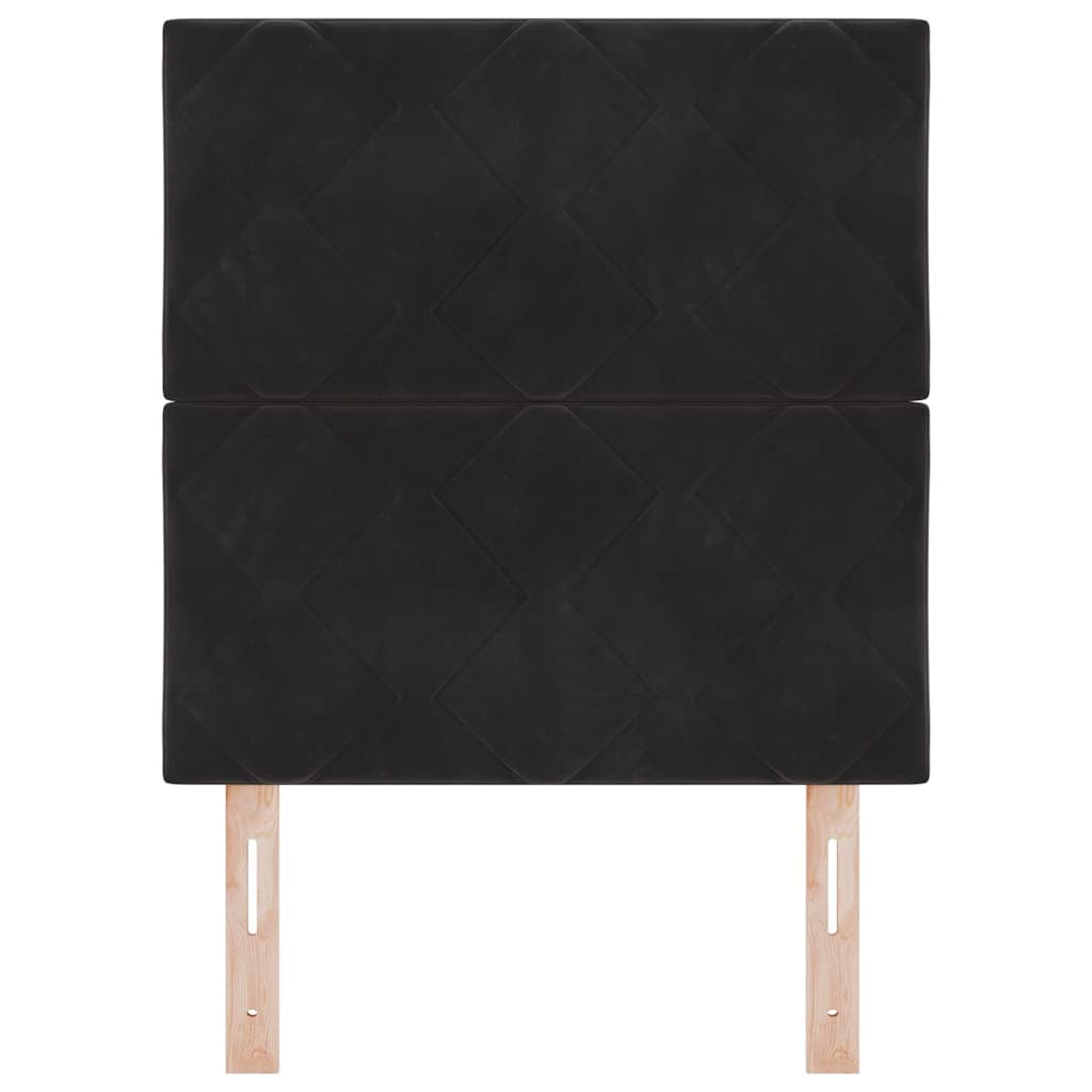 LED sengegavl Sort 80 cm Fløjl