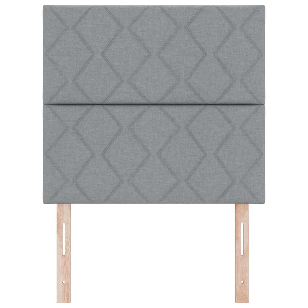 LED sengegavl Lysegrå 90 cm Stof