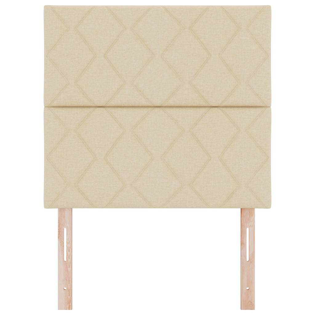 LED sengegavl Creme 90 cm Stof