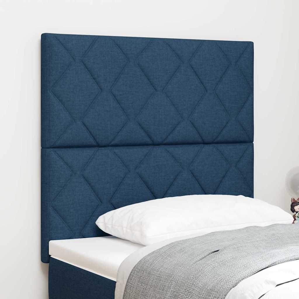 LED sengegavl Blå 90 cm Stof