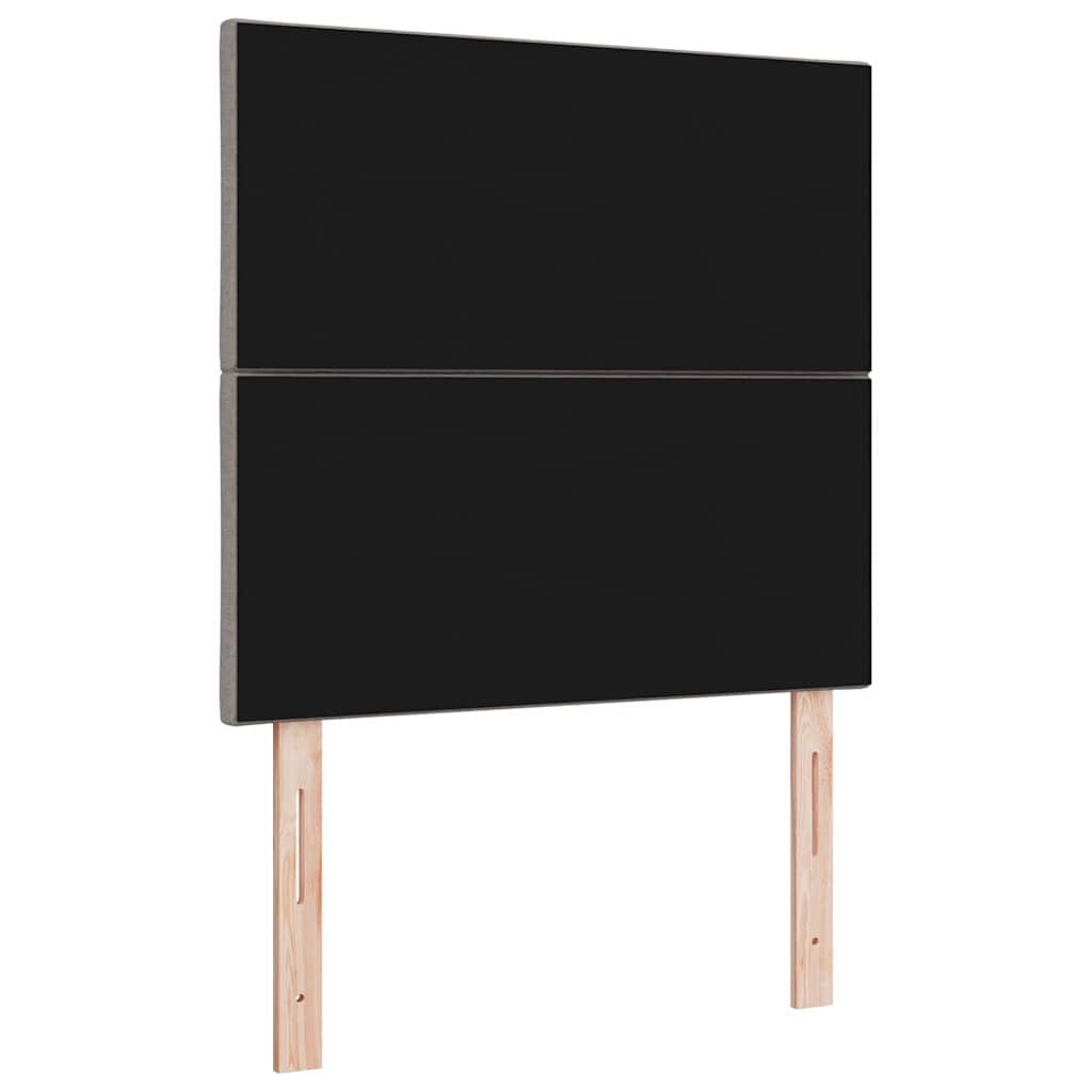 LED sengegavl Gråbrun Stof