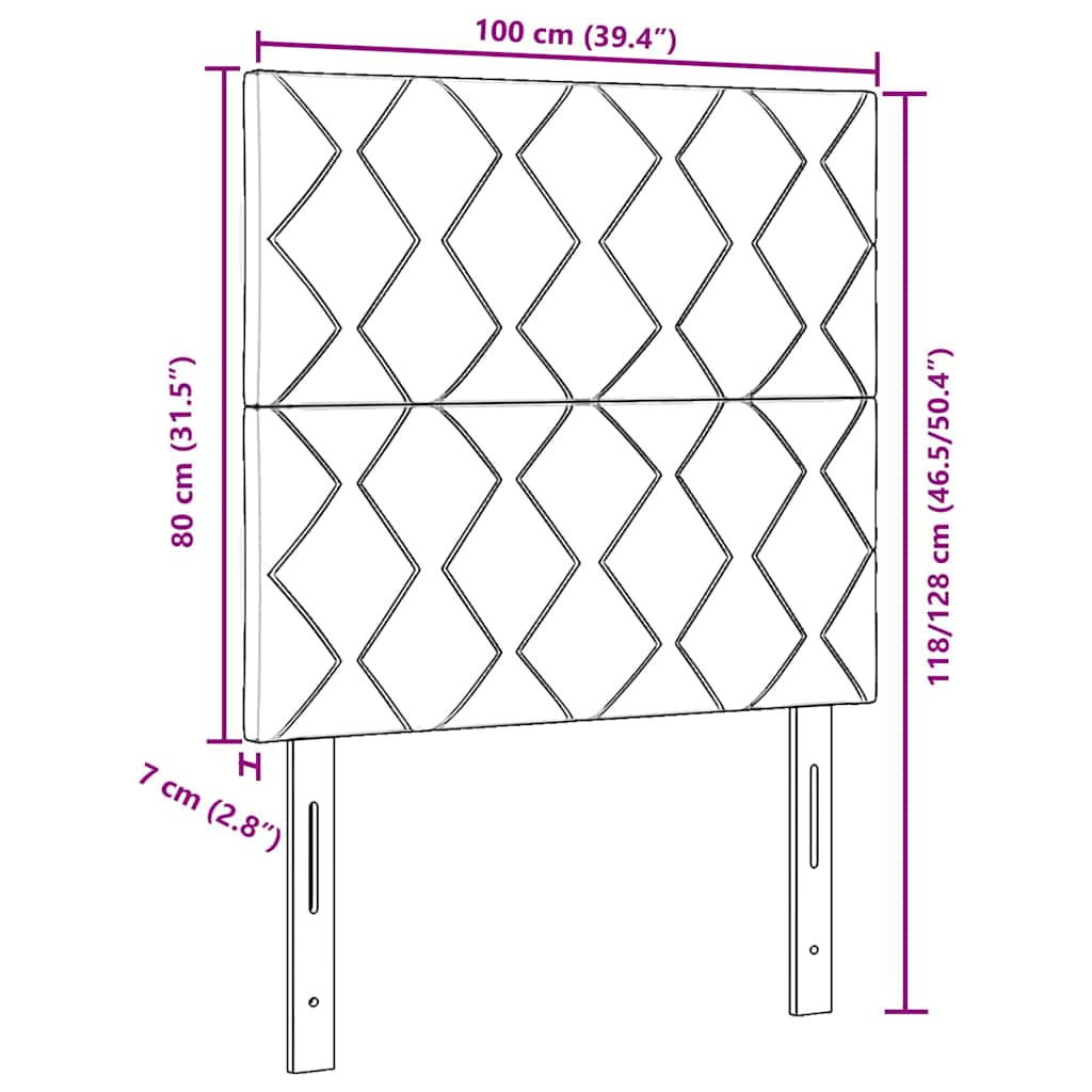 LED sengegavl Gråbrun Stof