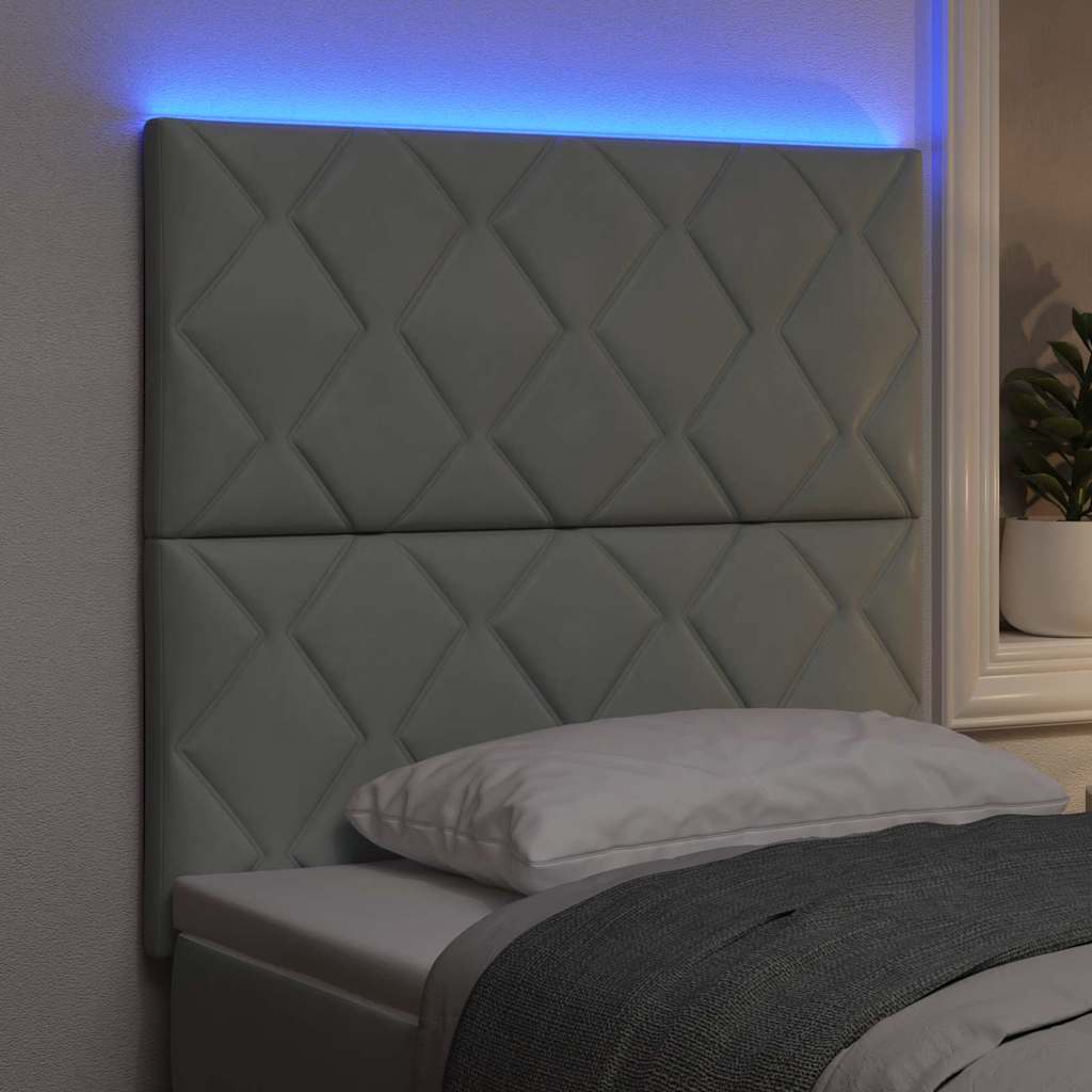 LED sengegavl Lysegrå 100 cm Fløjl