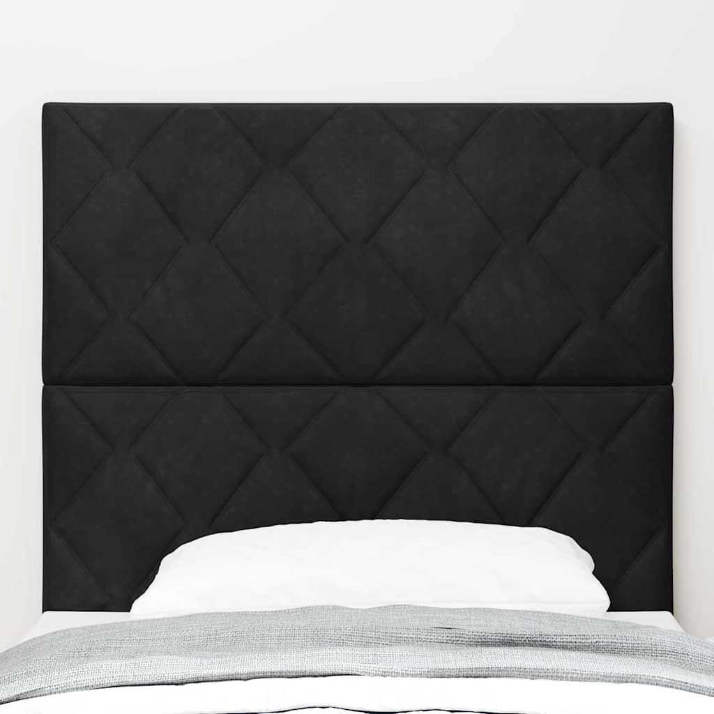 LED sengegavl Sort 100 cm Fløjl