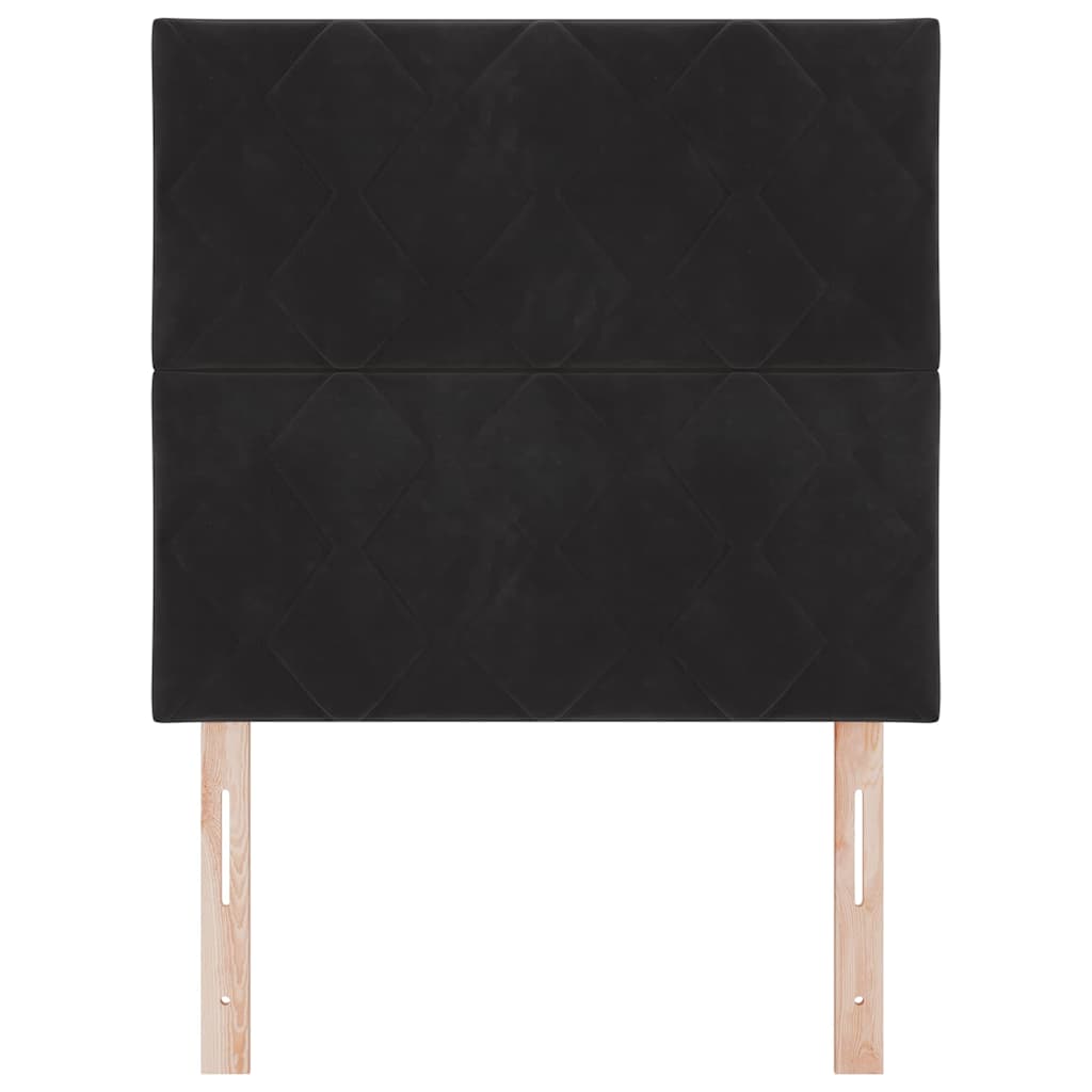 LED sengegavl Sort 100 cm Fløjl