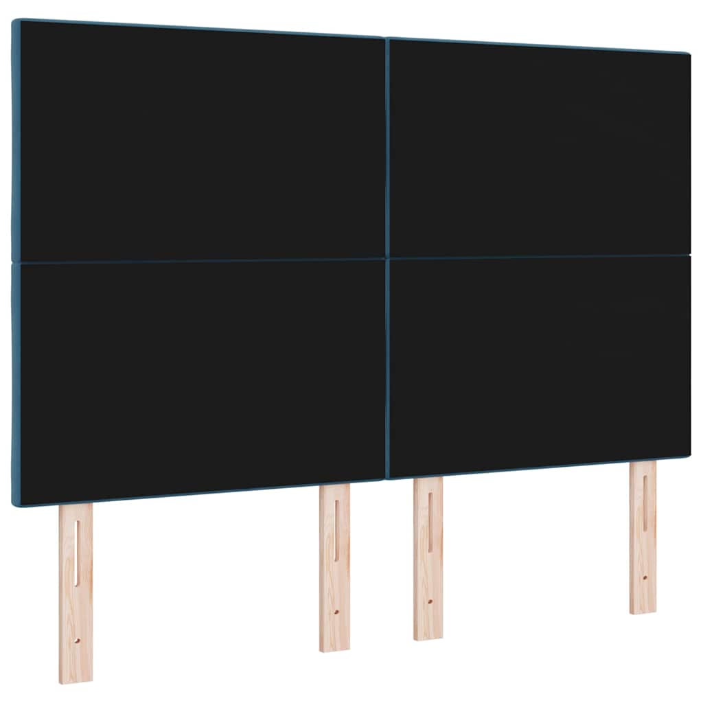 LED sengegavl Mørk blå 144 cm Fløjl
