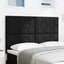 LED sengegavl Sort 160 cm Stof