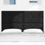 LED sengegavl Sort 160 cm Stof