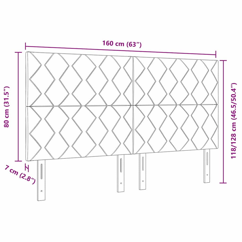 LED sengegavl Mørk blå 160 cm Fløjl