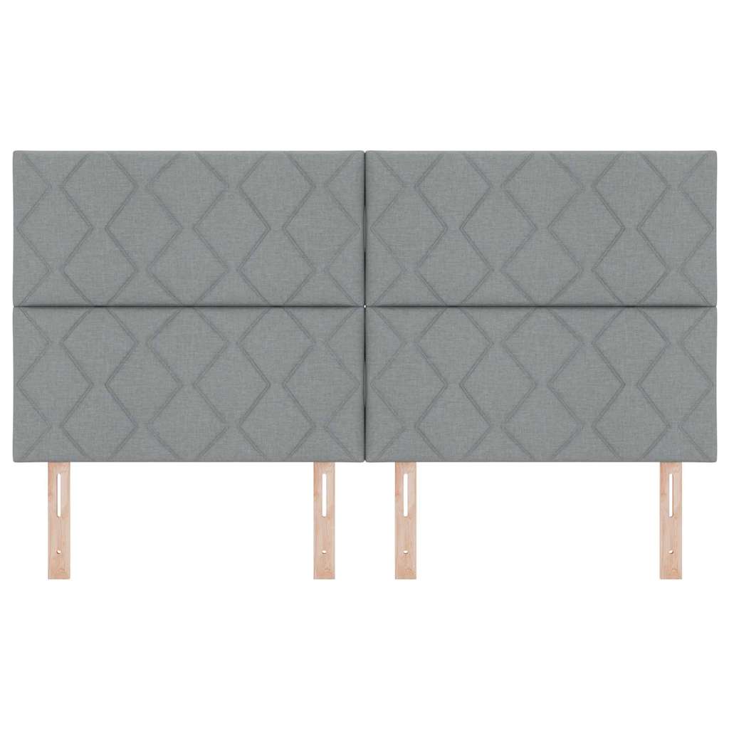 LED sengegavl Lysegrå 180 cm Stof