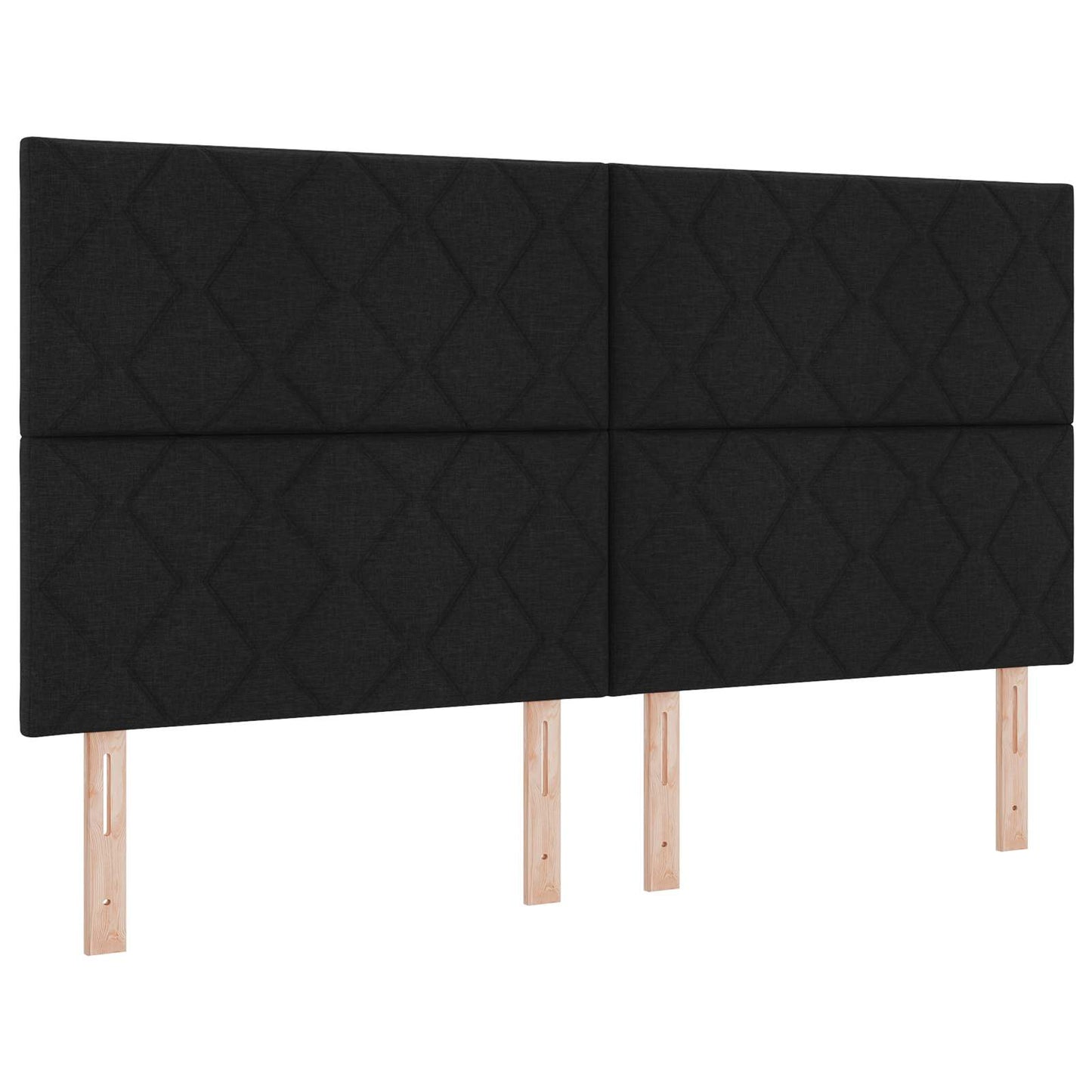 LED sengegavl Sort 180 cm Stof