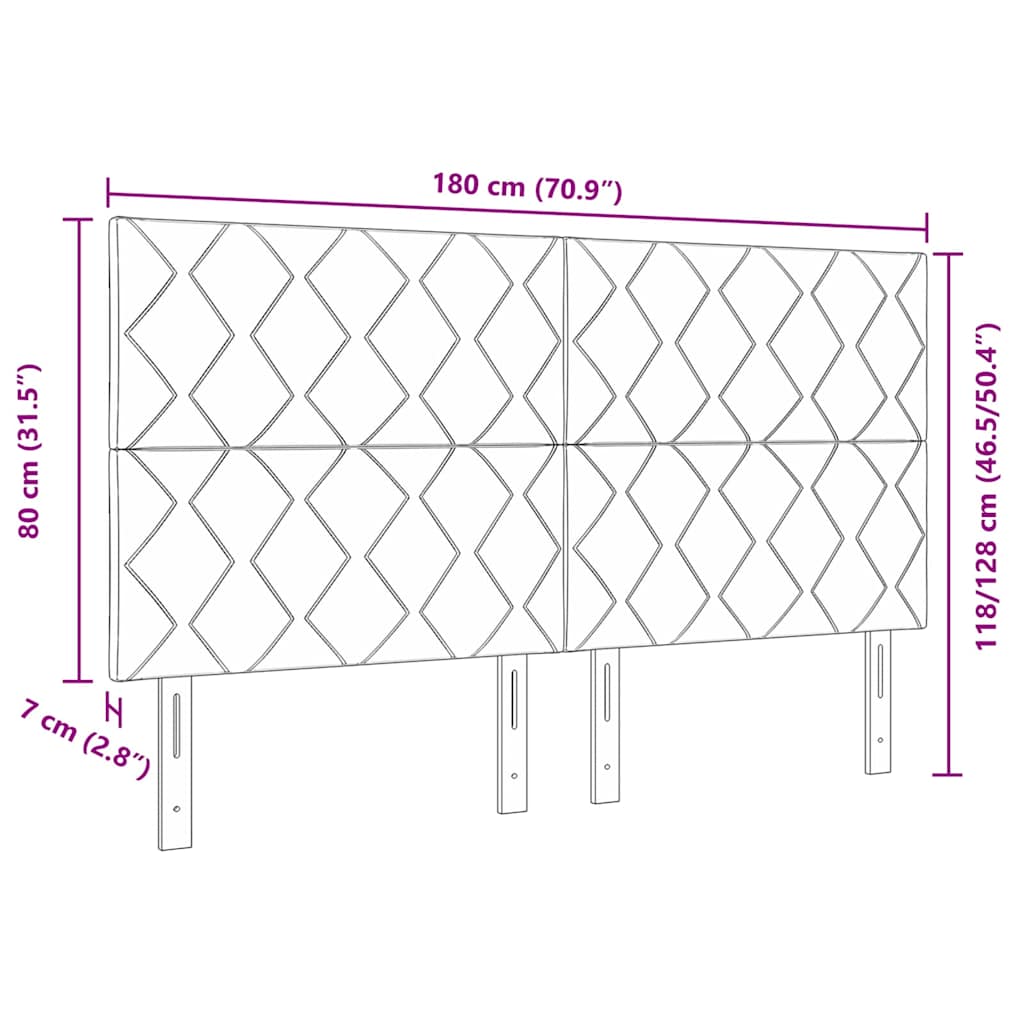 LED sengegavl Lyserød 180 cm Fløjl