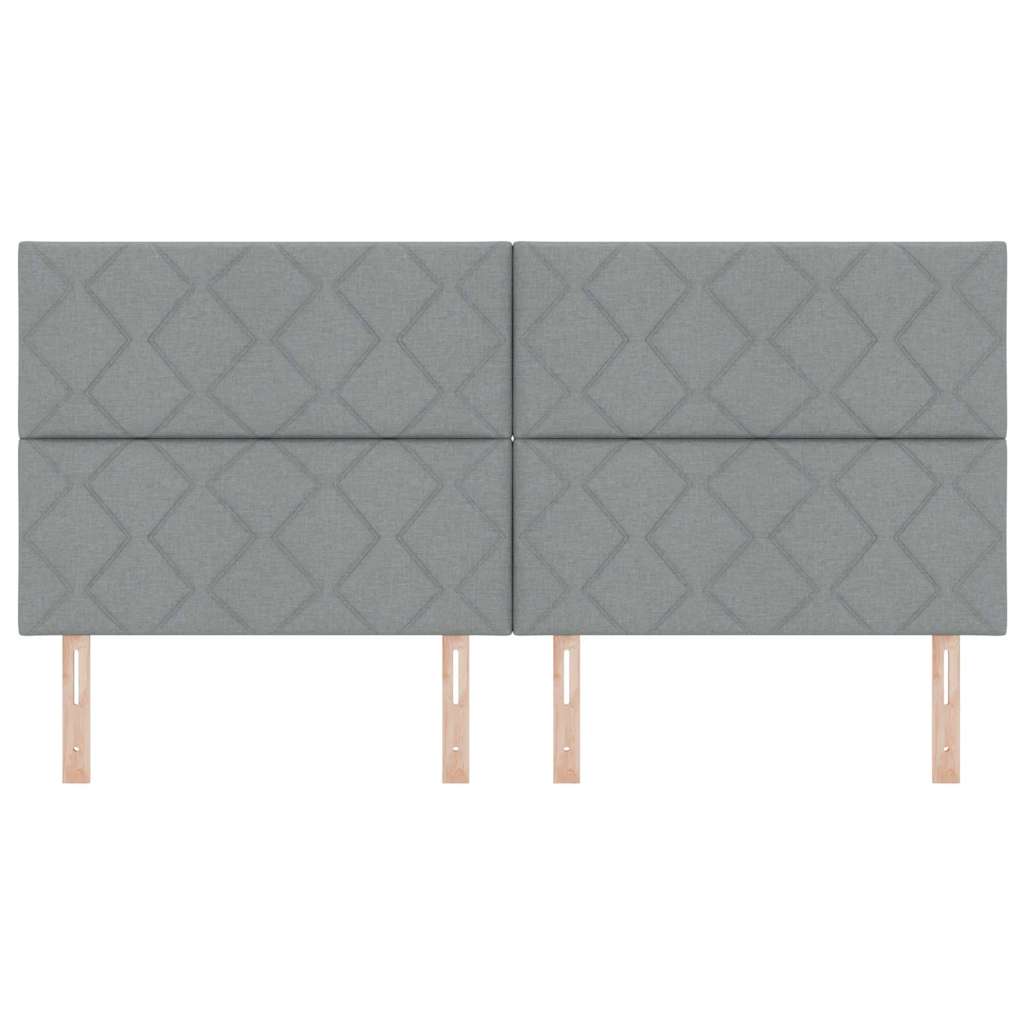 LED sengegavl Lysegrå 200 cm Stof