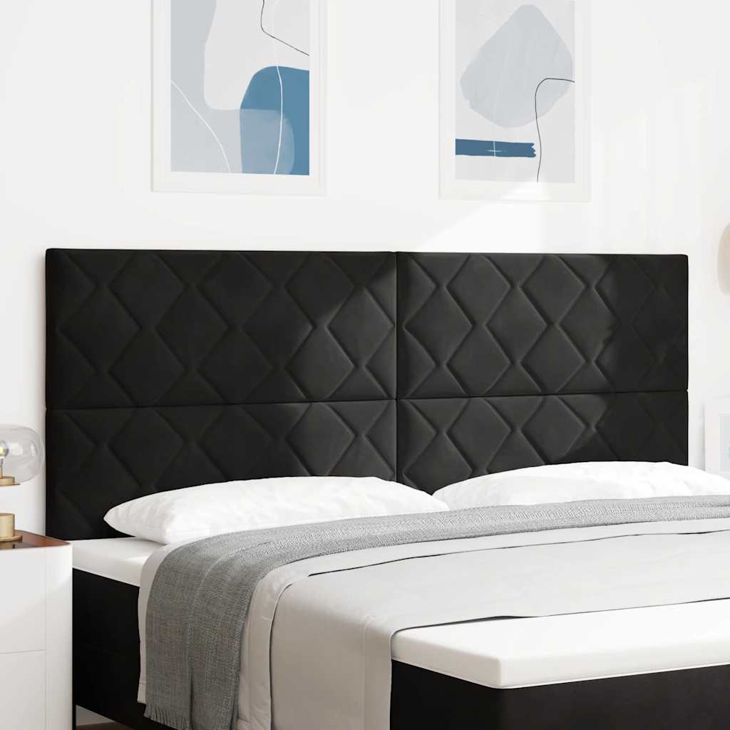 LED sengegavl Sort 200 cm Fløjl
