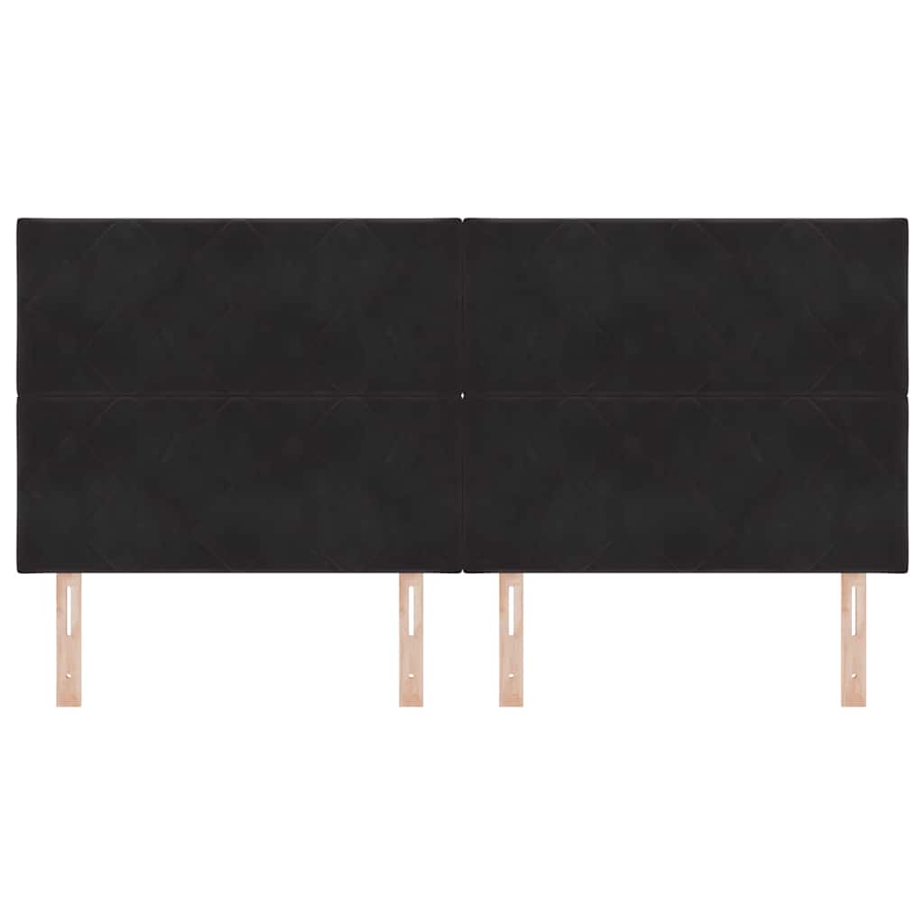 LED sengegavl Sort 200 cm Fløjl