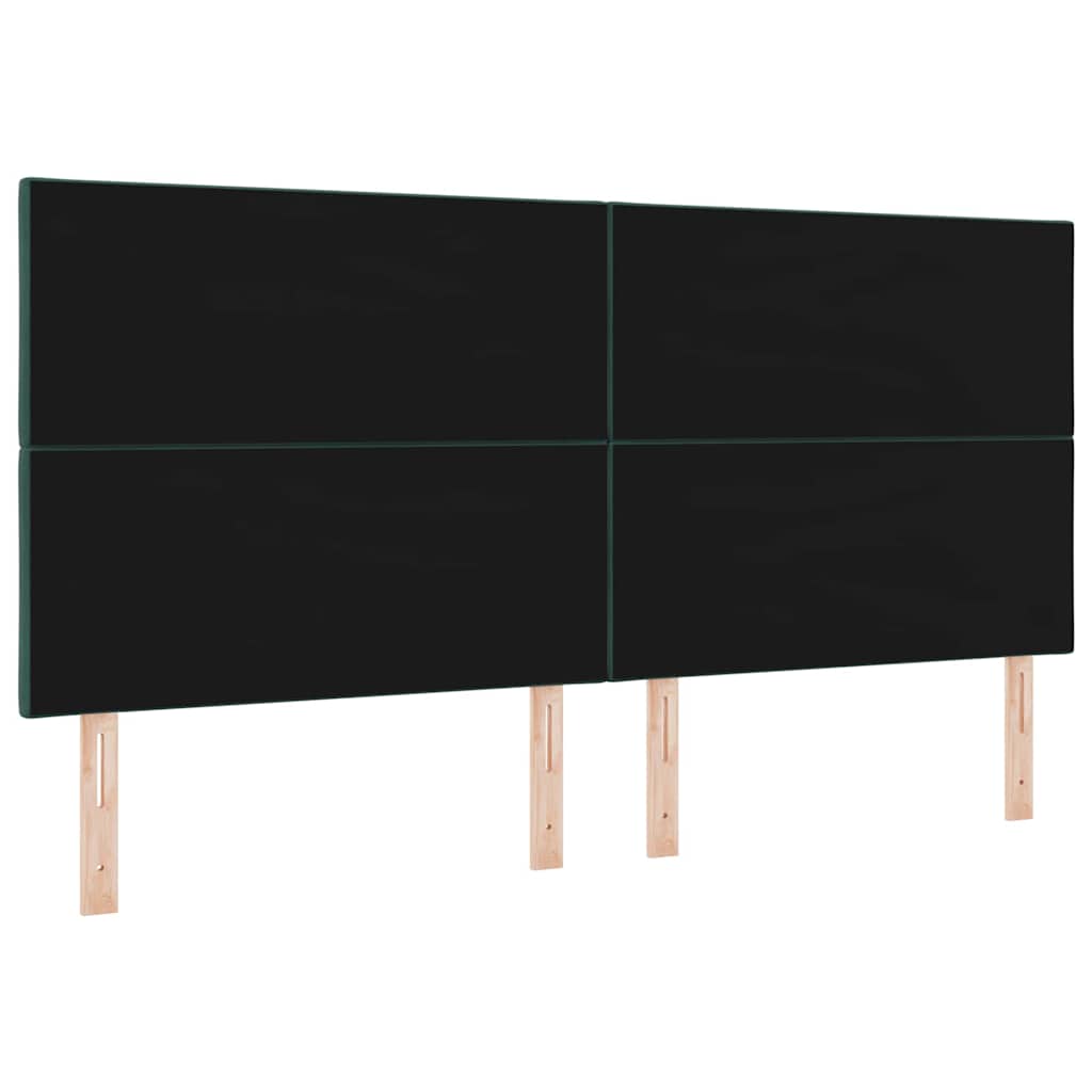 LED sengegavl Mørkegrøn 200 cm Fløjl