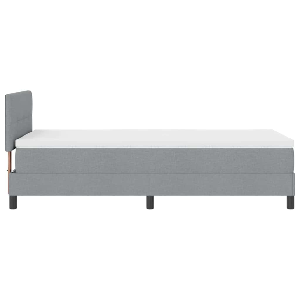 Box spring seng med hovedgærde Lysegrå 80 x 200 cm Stof