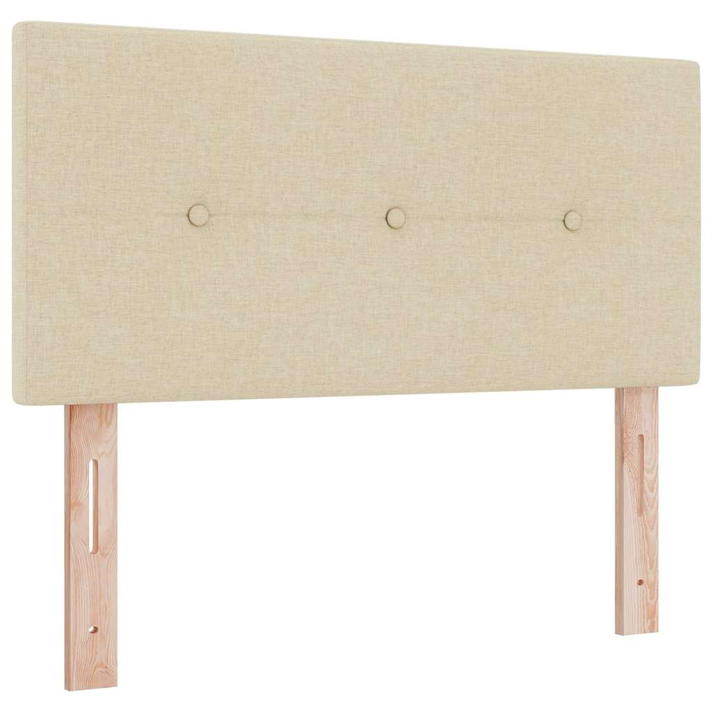 Box spring seng med hovedgærde Creme 80 x 200 cm Stof
