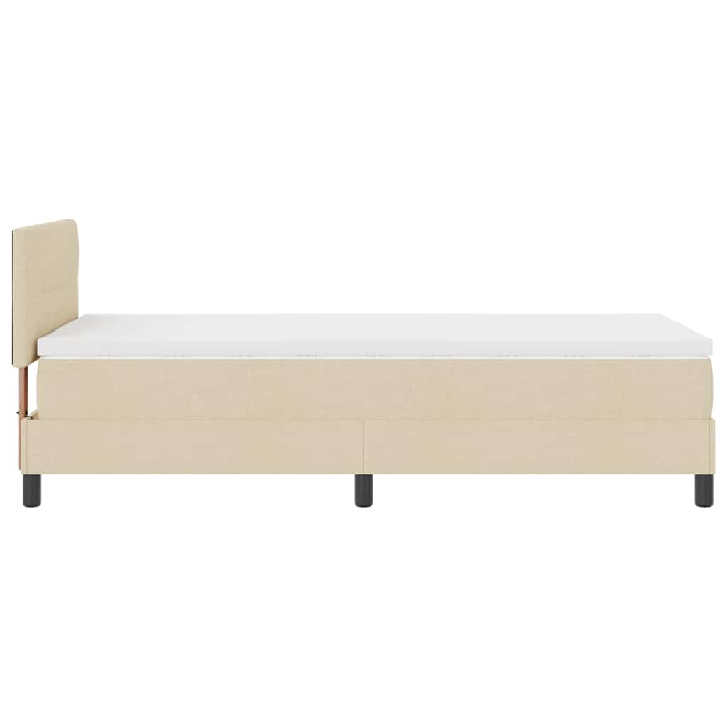 Box spring seng med hovedgærde Creme 80 x 200 cm Stof
