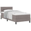 Box spring seng med hovedgærde Gråbrun 90 x 190 cm Stof