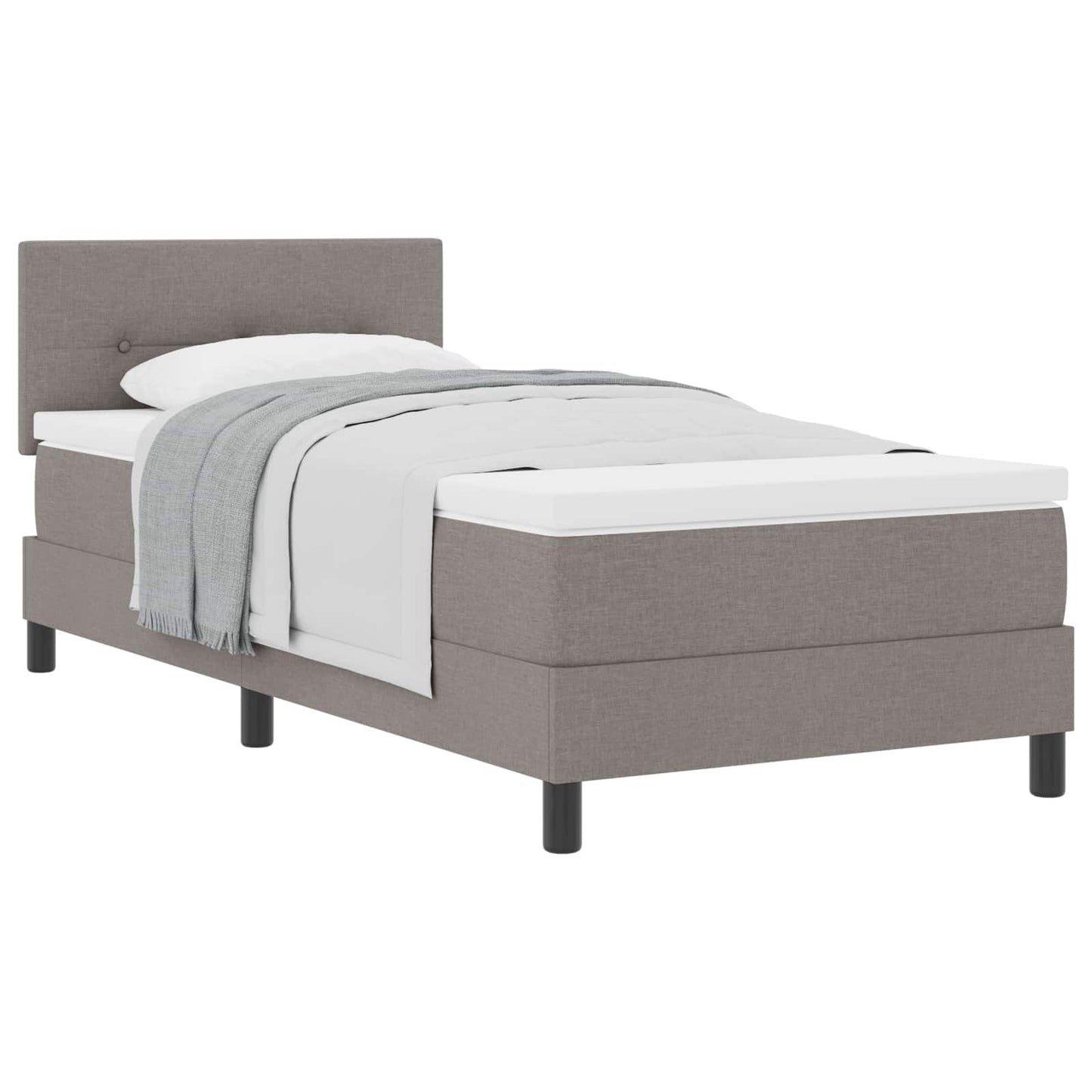 Box spring seng med hovedgærde Gråbrun 90 x 190 cm Stof