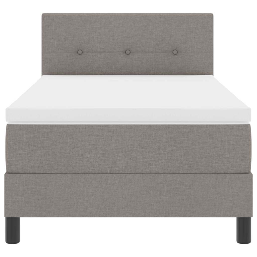 Box spring seng med hovedgærde Gråbrun 90 x 190 cm Stof