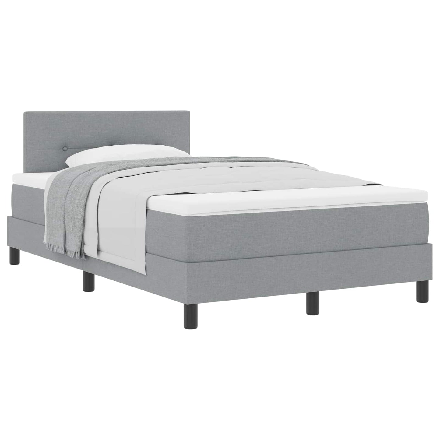 Box spring seng med hovedgærde Lysegrå 120 x 190 cm Stof